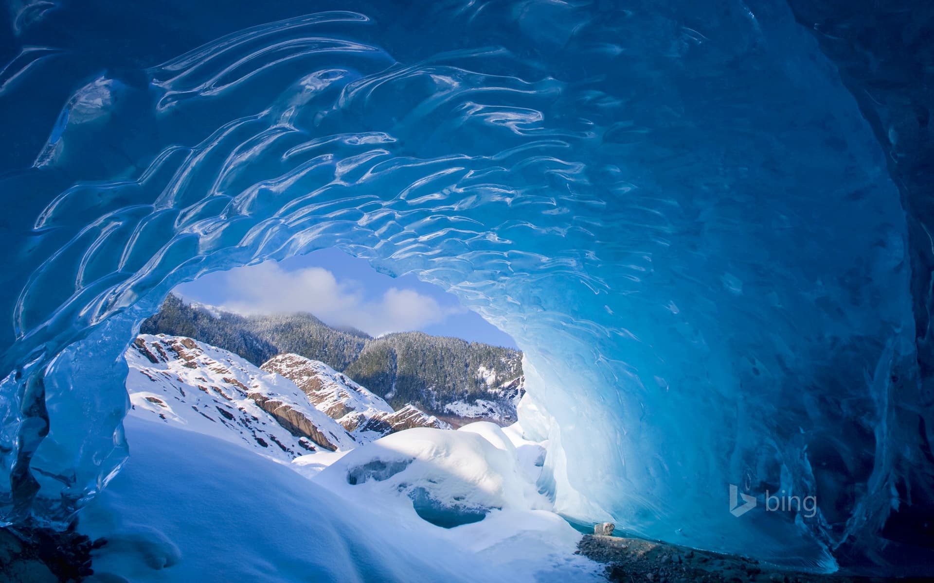 Bing Wallpaper: Mendenhall Glacier near Juneau, Alaska