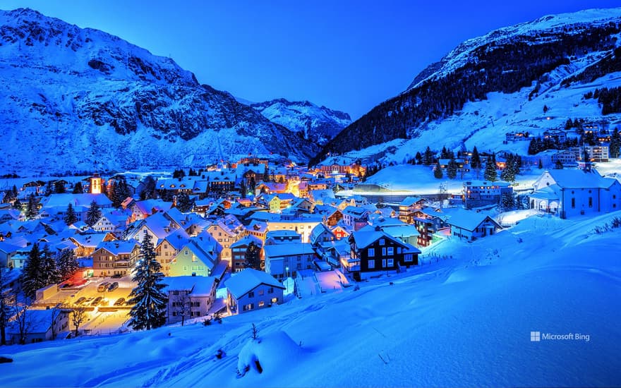 Bing Wallpaper: Andermatt village in the Alps, Switzerland