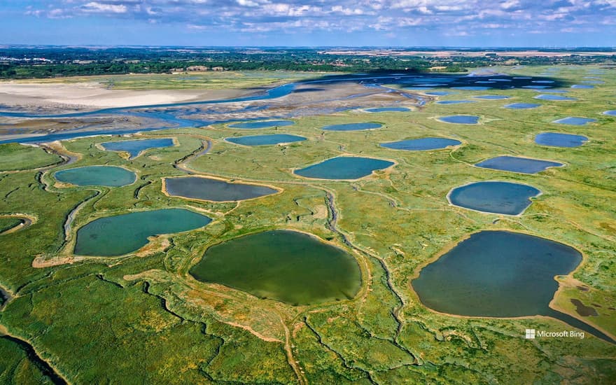 Aerial view of the Bay of Authie, Somme, Hauts-de-France