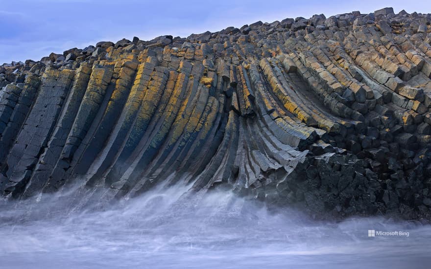 Basalt columns in Kálfshamarsvík cove, Skagi peninsula, Iceland