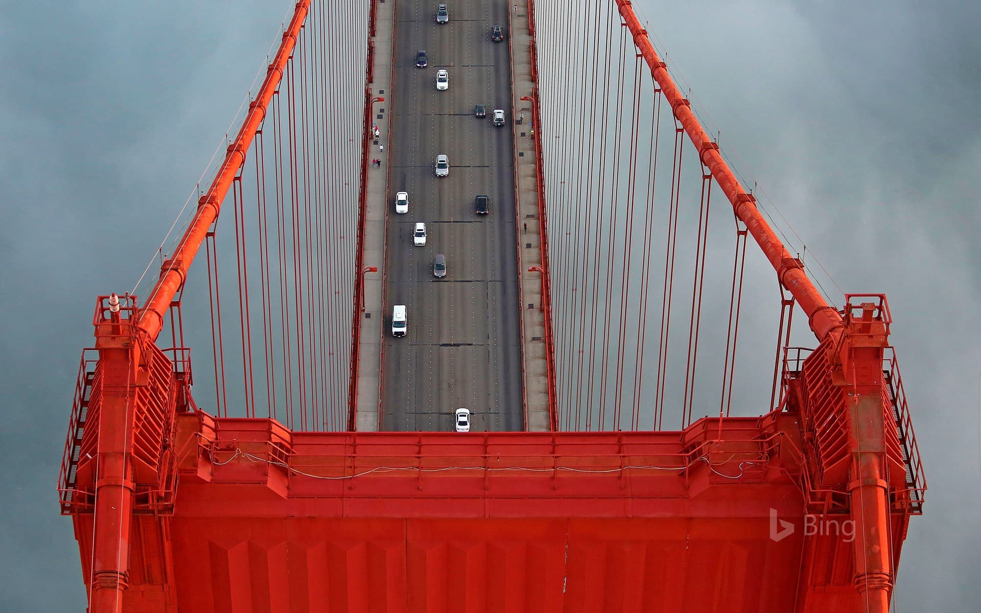 Bing Wallpaper: Bird’s-eye view of the Golden Gate Bridge, San Francisco, California