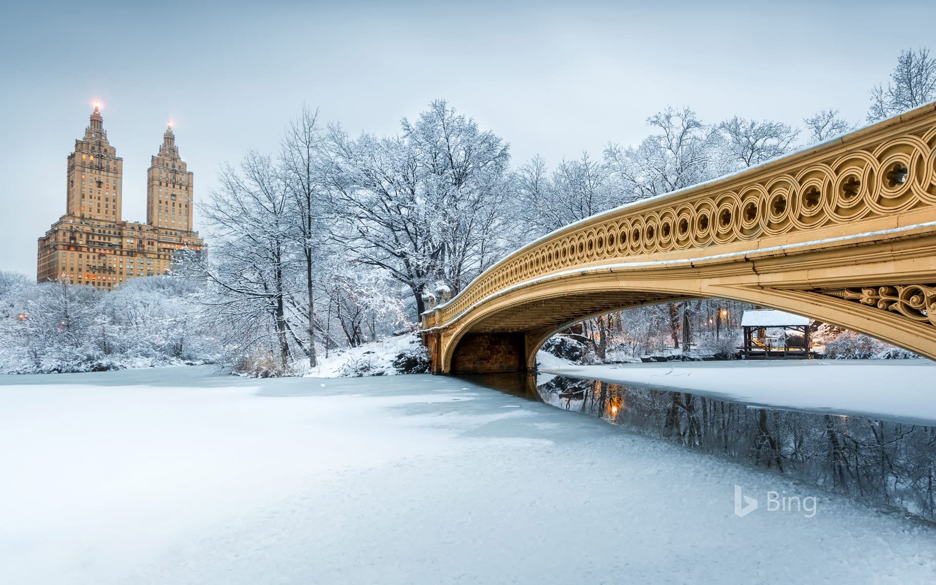 Bing Wallpaper: Bow Bridge in Central Park, New York City