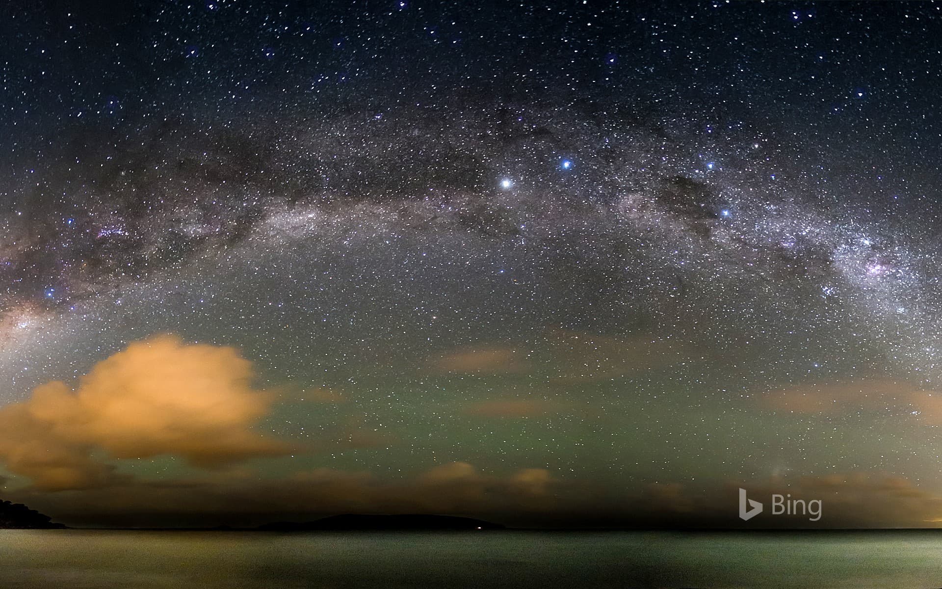 Bing Wallpaper: The Milky Way over the Atlantic Ocean