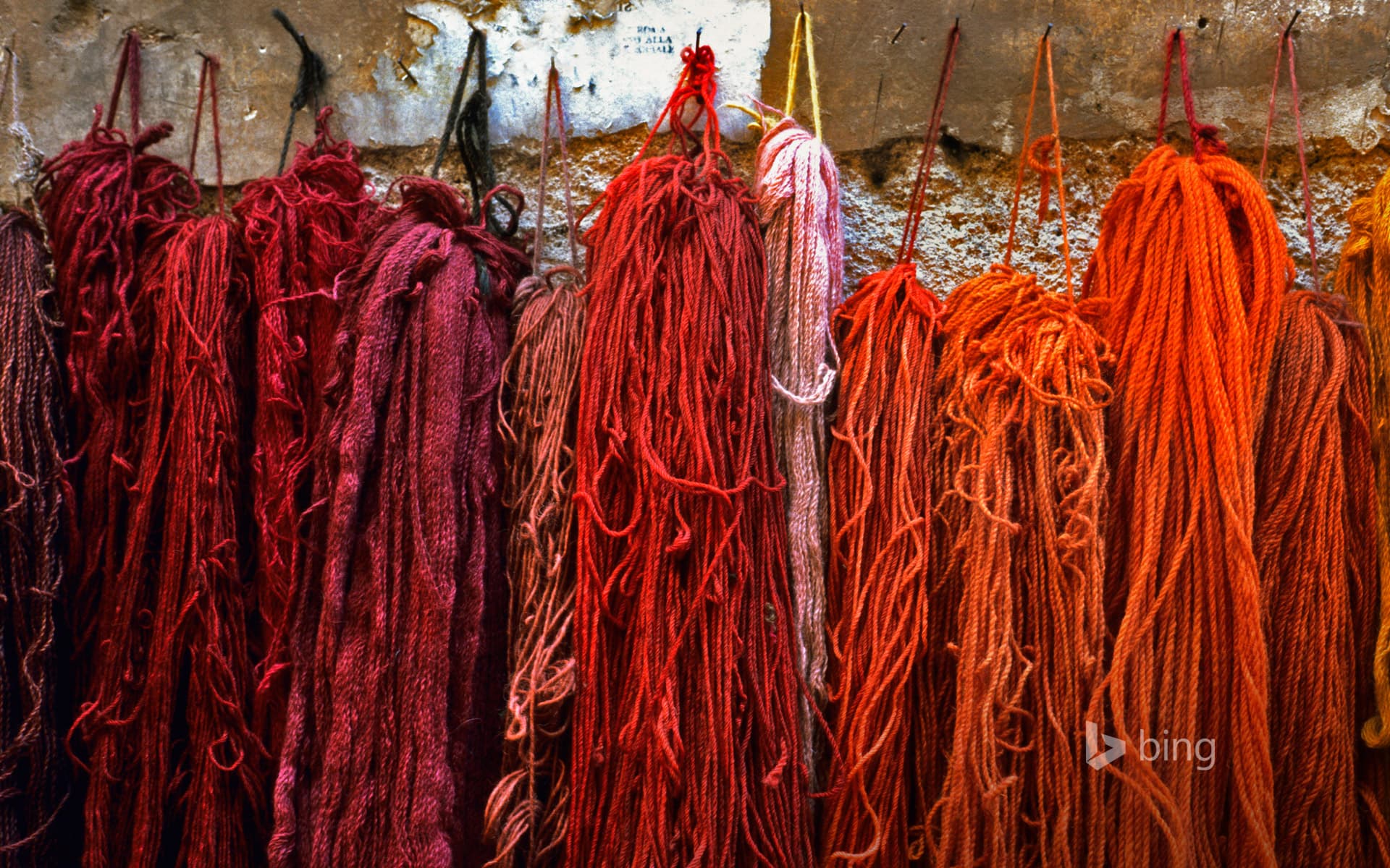 Bing Wallpaper: Bundles of dyed wool, Rome, Italy