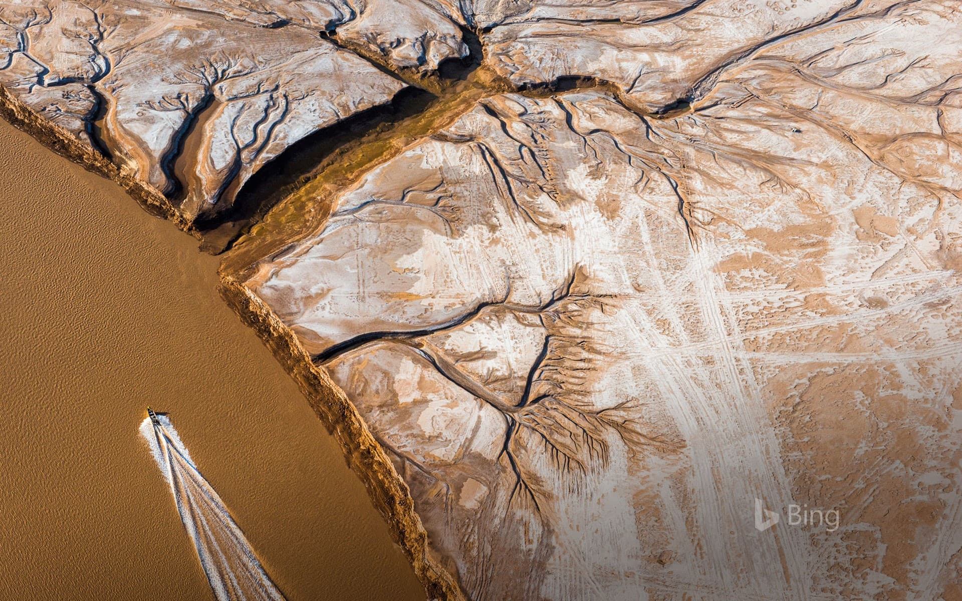 Bing Wallpaper: Aerial view of the Colorado River Delta in Mexico