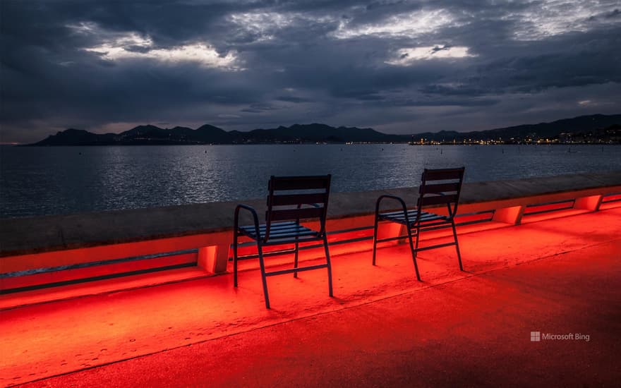 Two chairs on the Croisette, Cannes