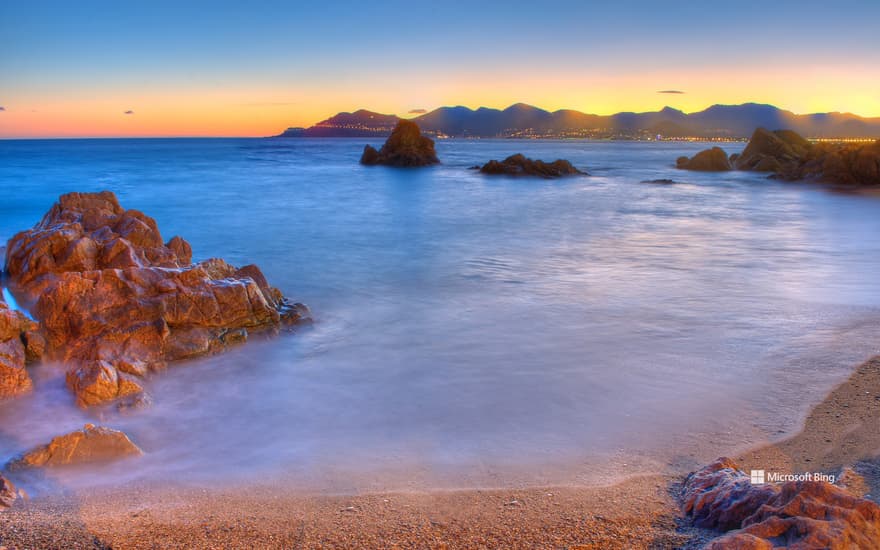 Bay of Cannes at dusk, French Riviera