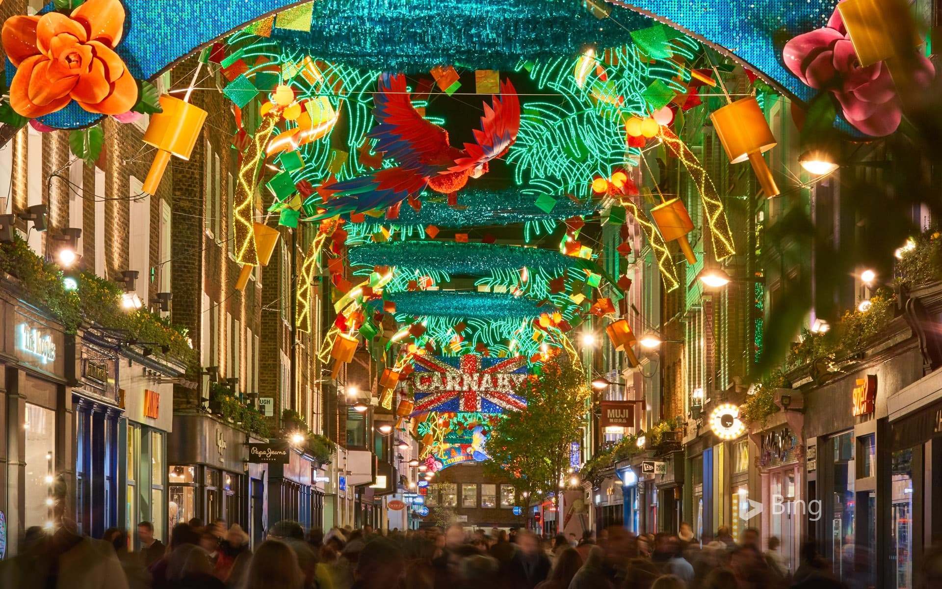 Bing Wallpaper: Christmas lights in Carnaby Street, London