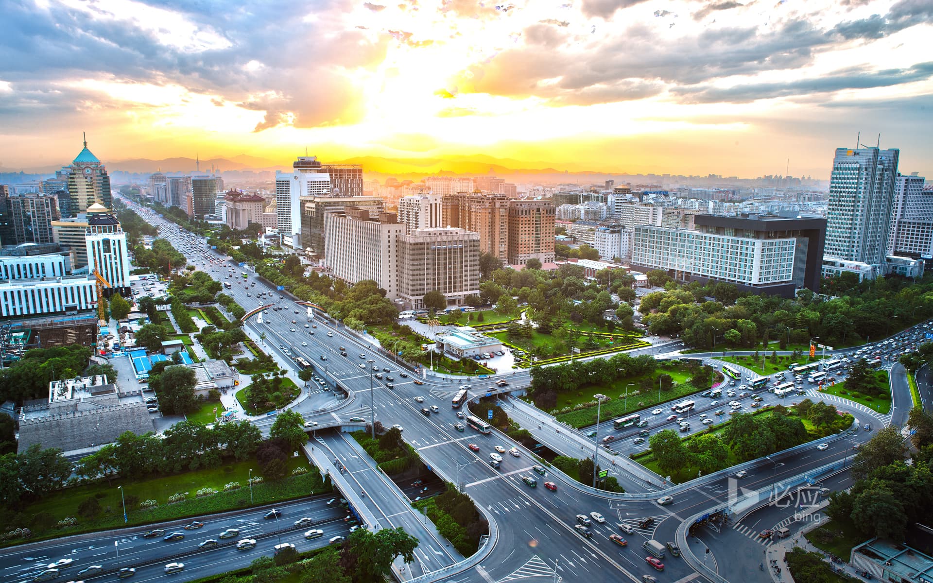 Bing Wallpaper: Overlooking Beijing Changan Street