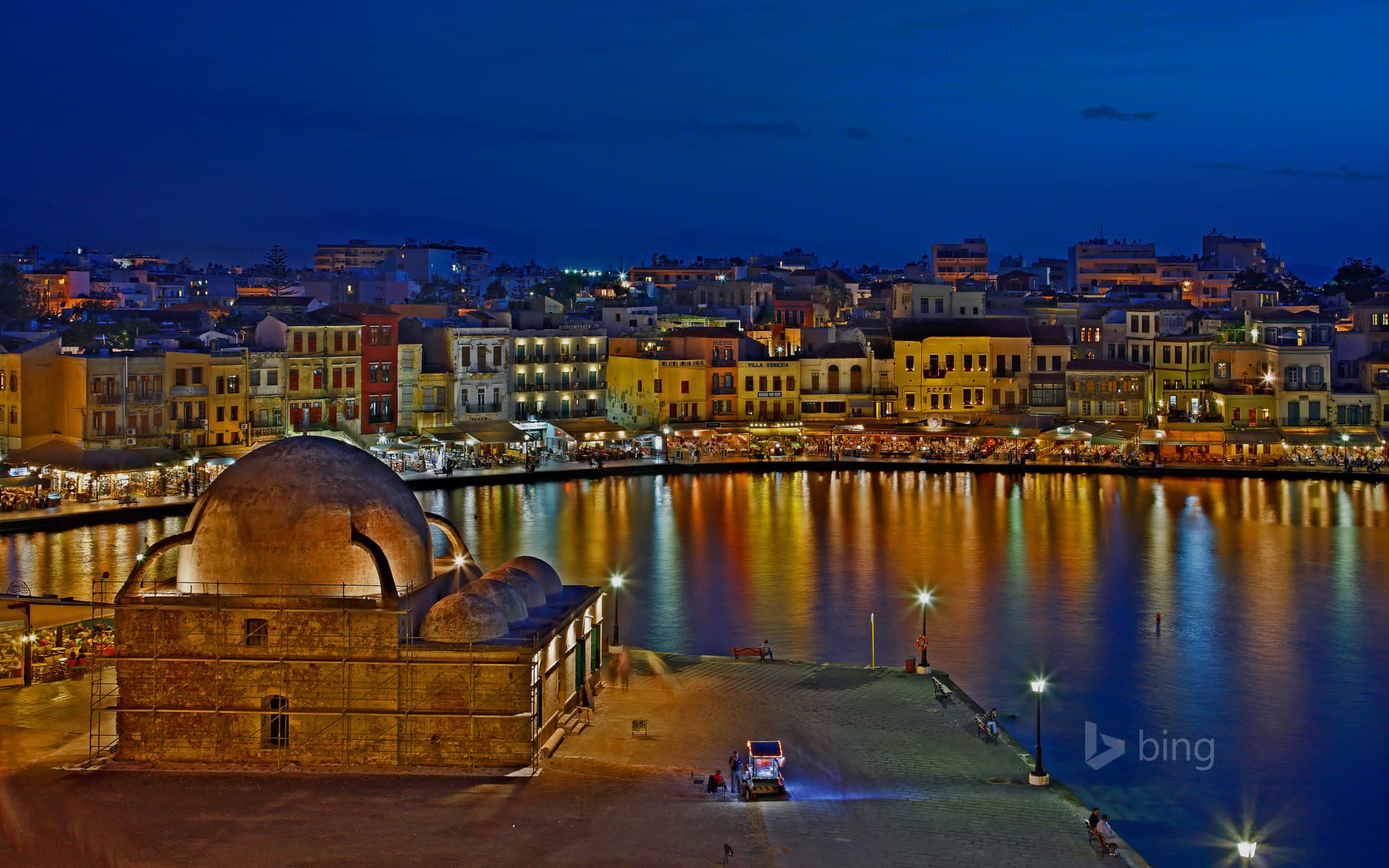Bing Wallpaper: The Venetian Harbour and Old Town of Chania, Greece