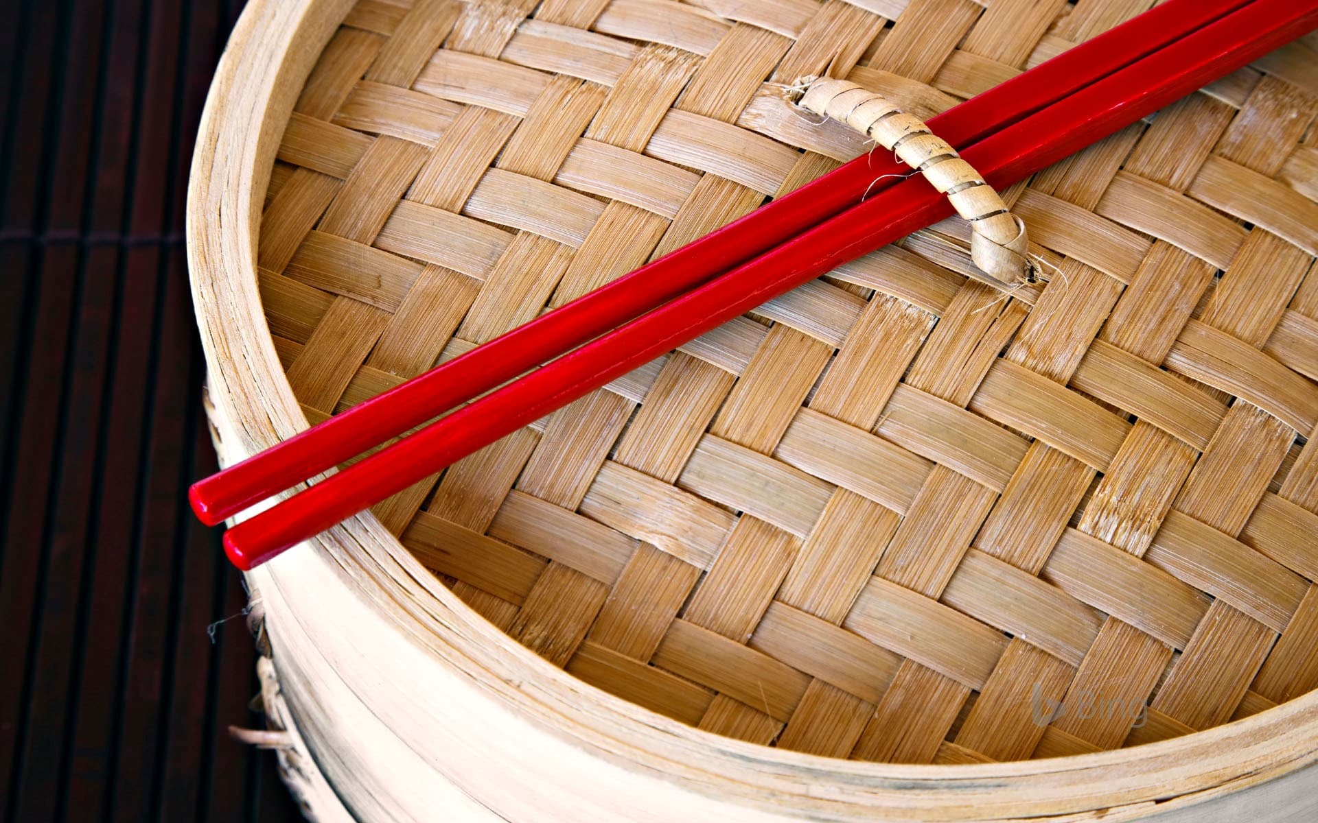 Bing Wallpaper: Red chopsticks and steamer, China