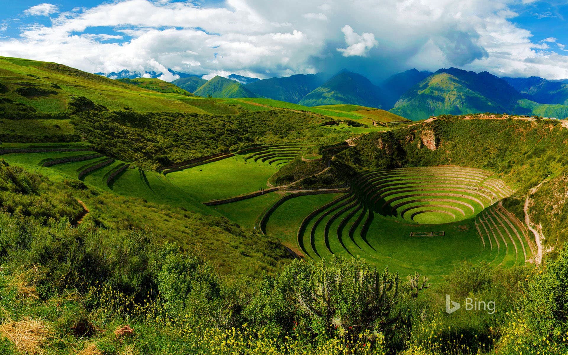 Bing Wallpaper: Moray Inca ruins near Maras, Peru