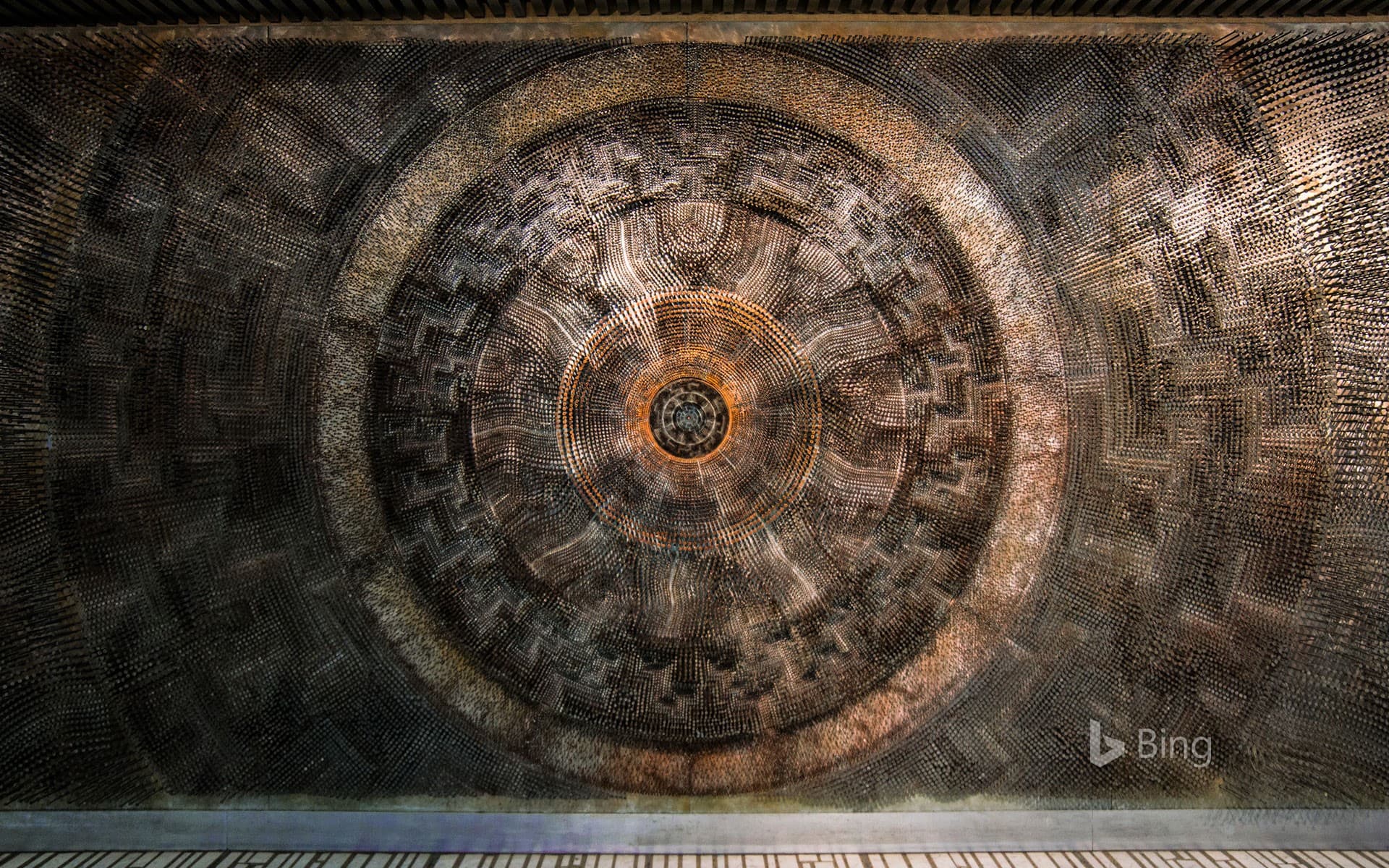 Bing Wallpaper: Mural created from nails, Toronto City Hall, Ontario, Canada