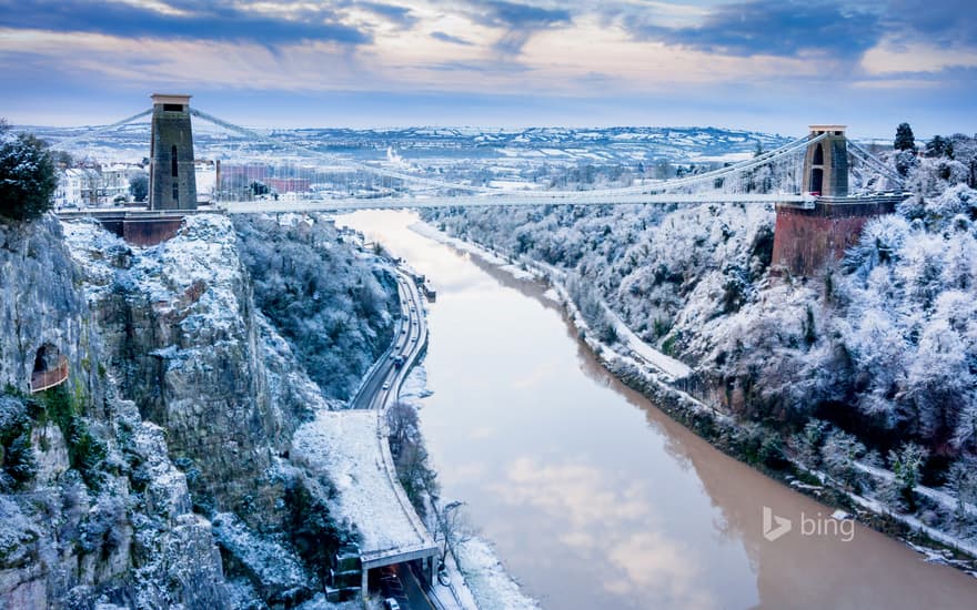 Clifton Suspension Bridge, linking Clifton in Bristol to Leigh Woods in North Somerset, England