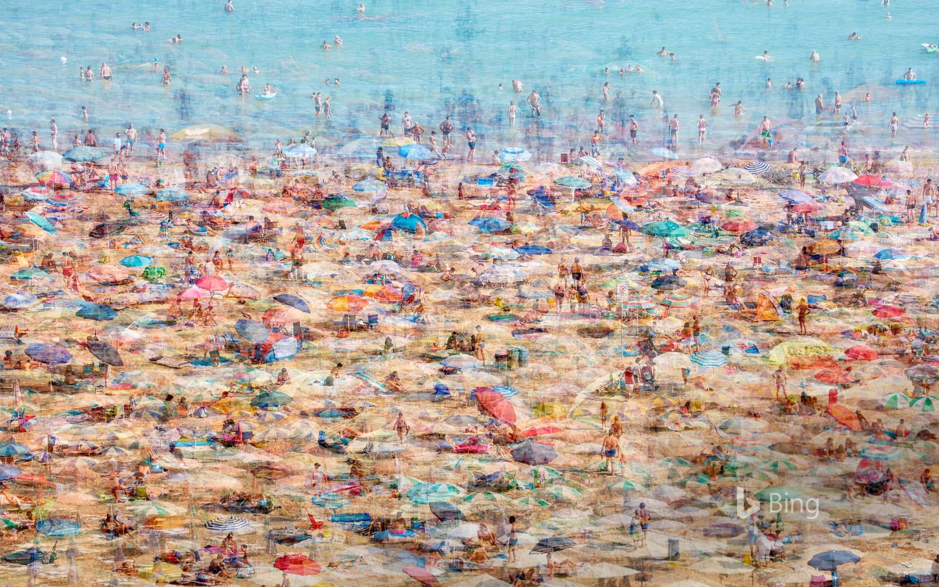 Bing Wallpaper: Composite photo of the beach in Lignano Sabbiadoro, Italy