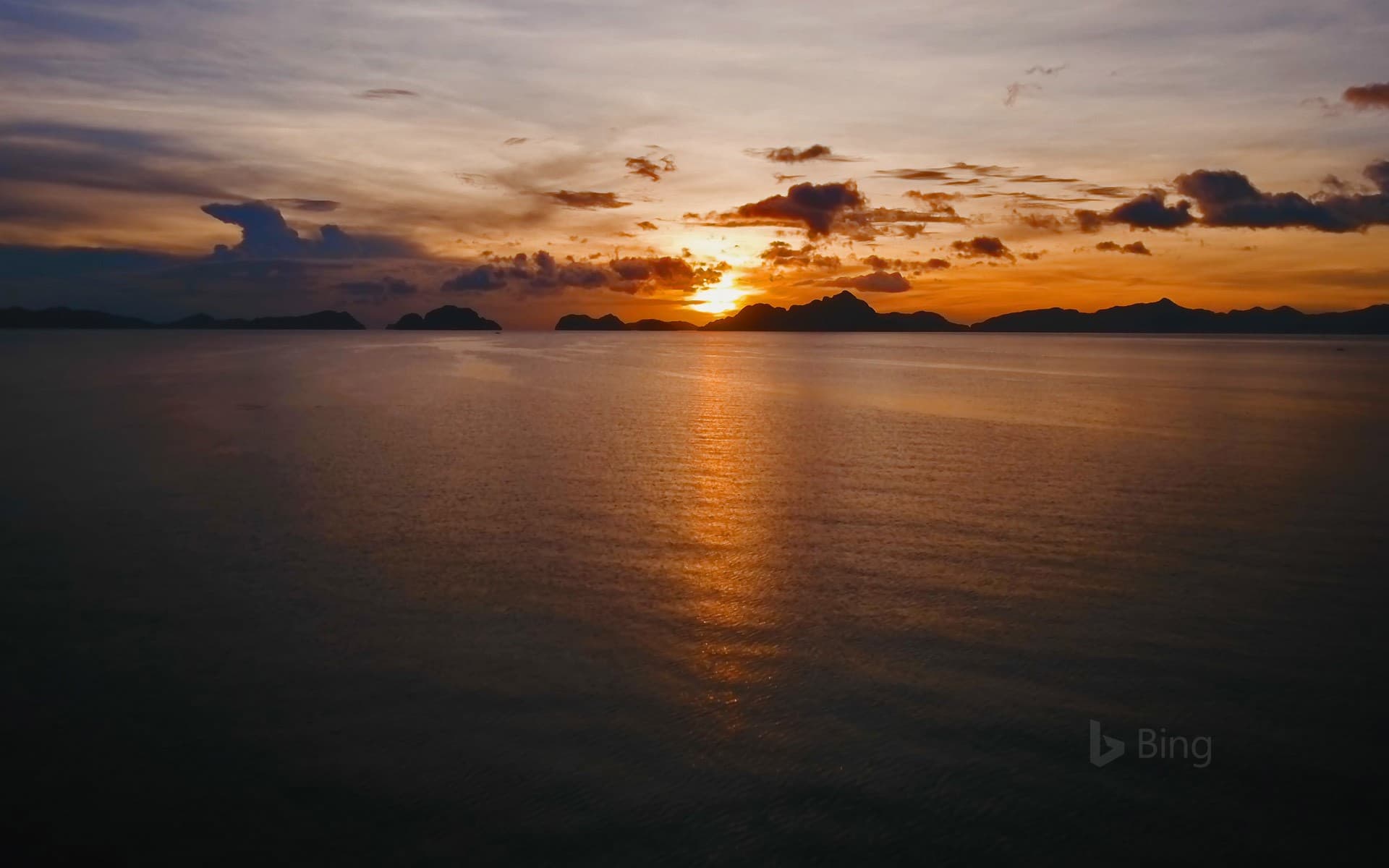 Bing Wallpaper: View of Bacuit Bay from El Nido, Palawan, Philippines