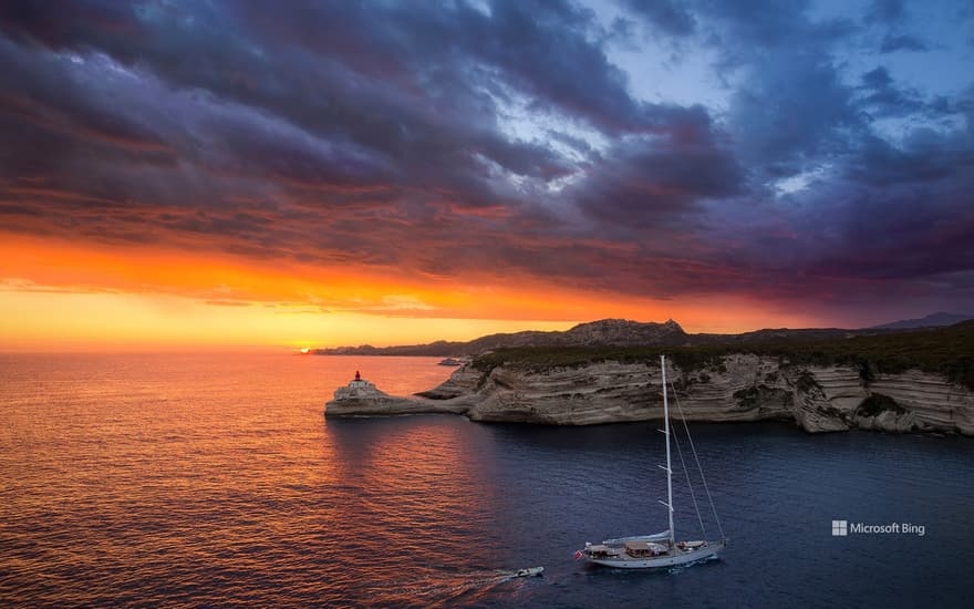 Sunset in Bonifacio, Corsica, France