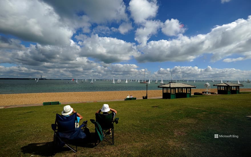 Spectators at Cowes Week 2013 in Cowes, Isle of Wight