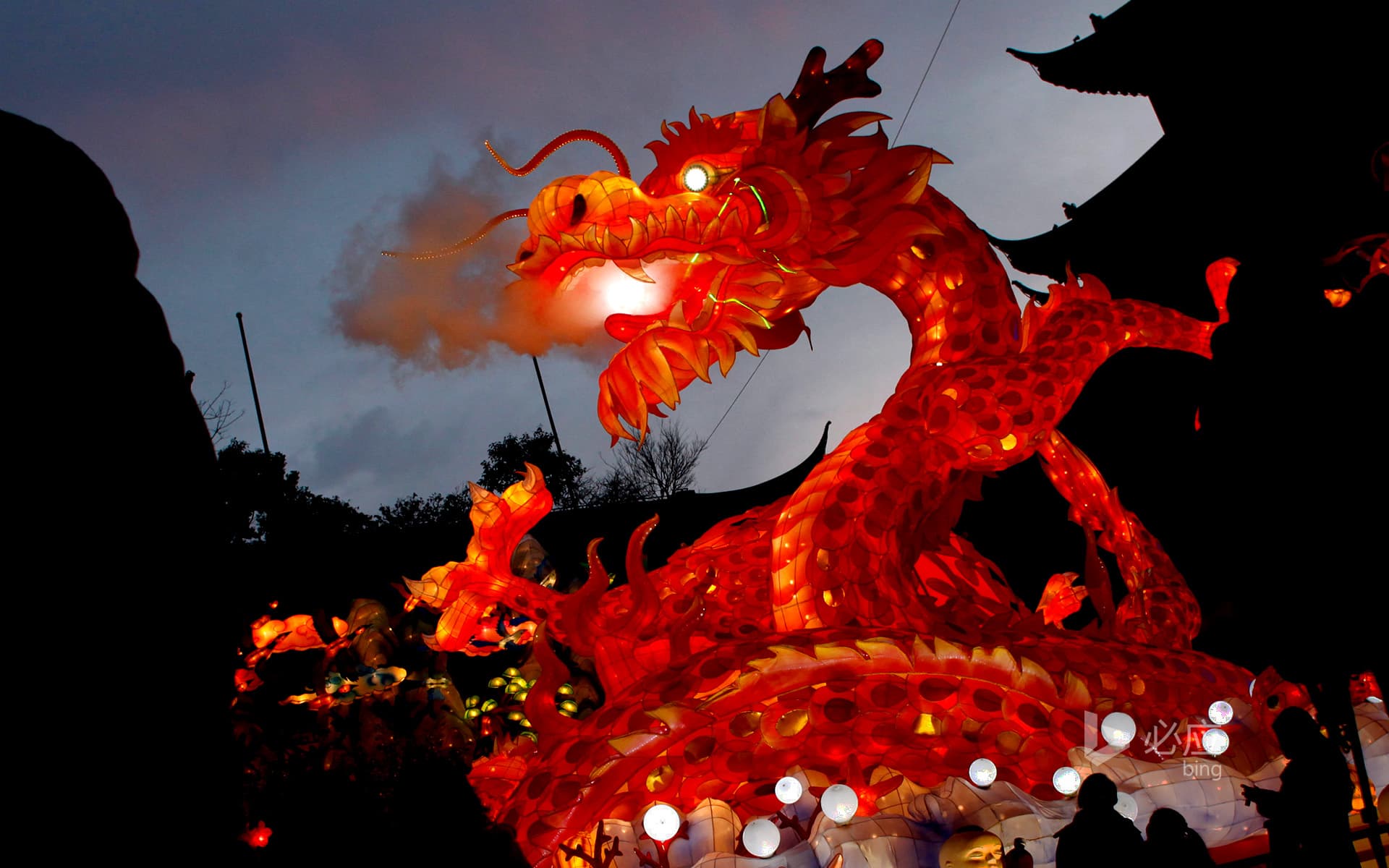 Bing Wallpaper: Shanghai, Yuyuan, Dragon Light