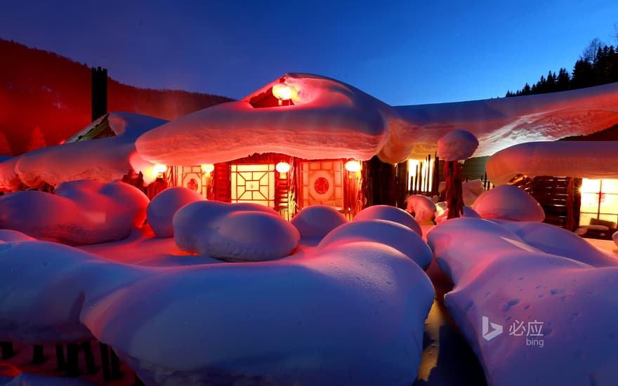 [Today's little year] Snowing village