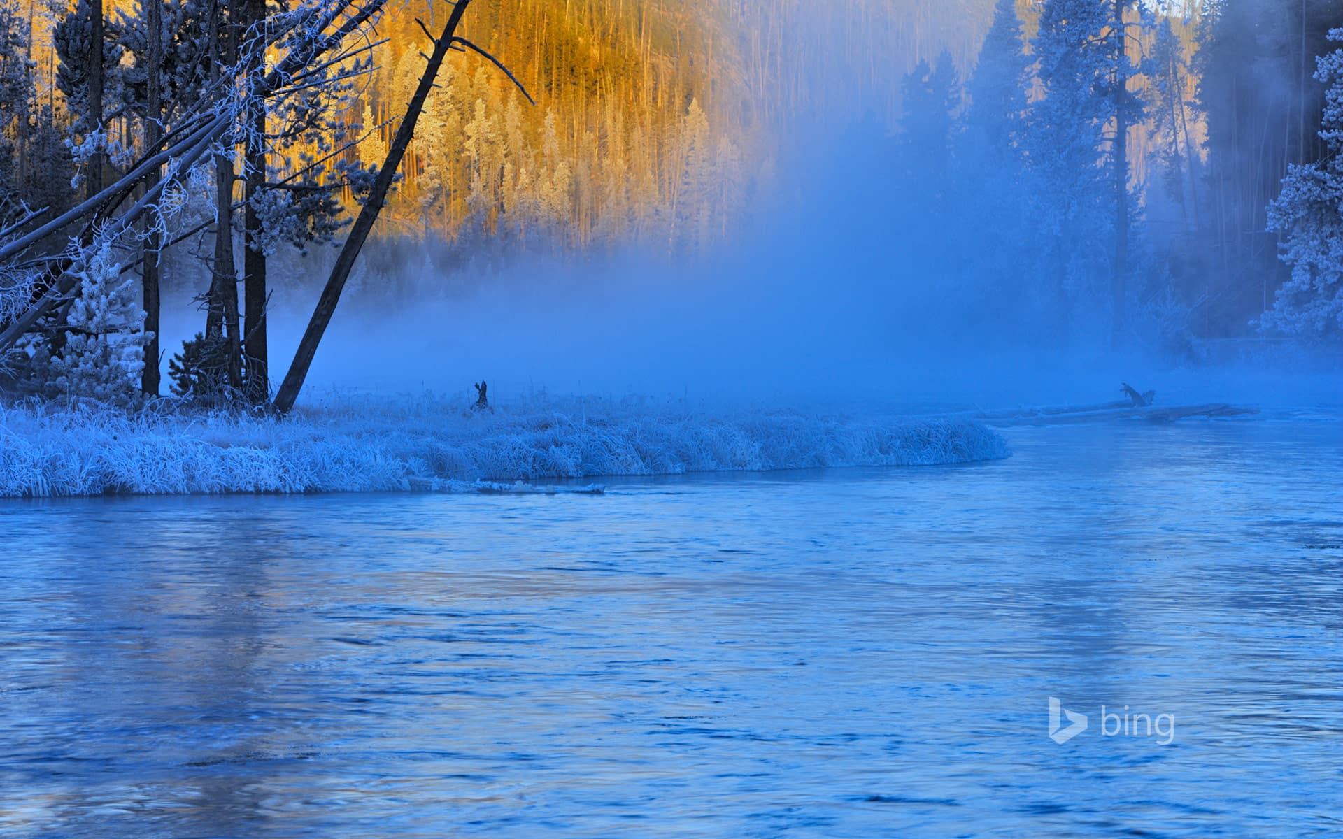 Bing Wallpaper: Firehole River in Yellowstone National Park, Wyoming