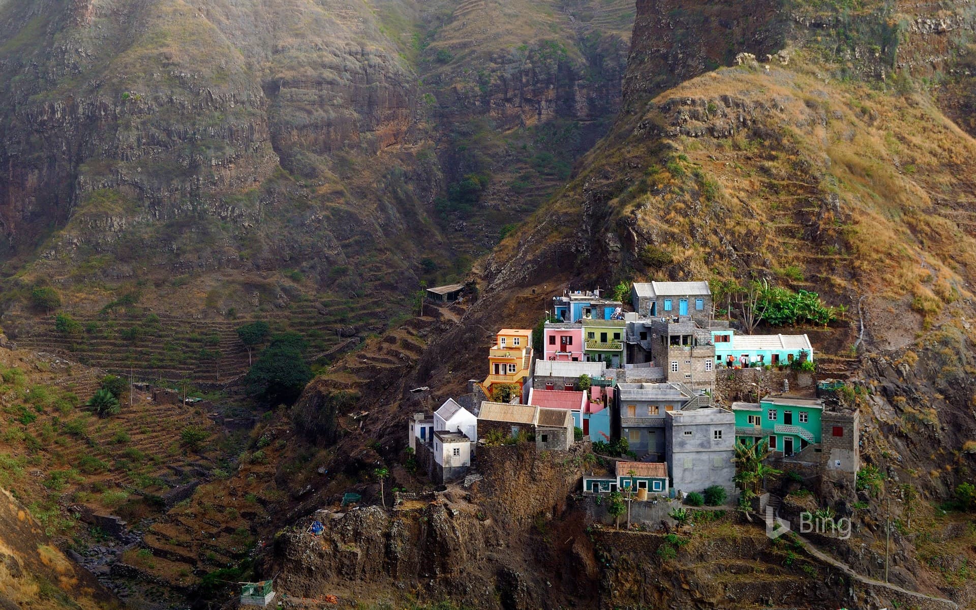 Bing Wallpaper: Village of Fontainhas on Santo Antão Island, the Republic of Cabo Verde