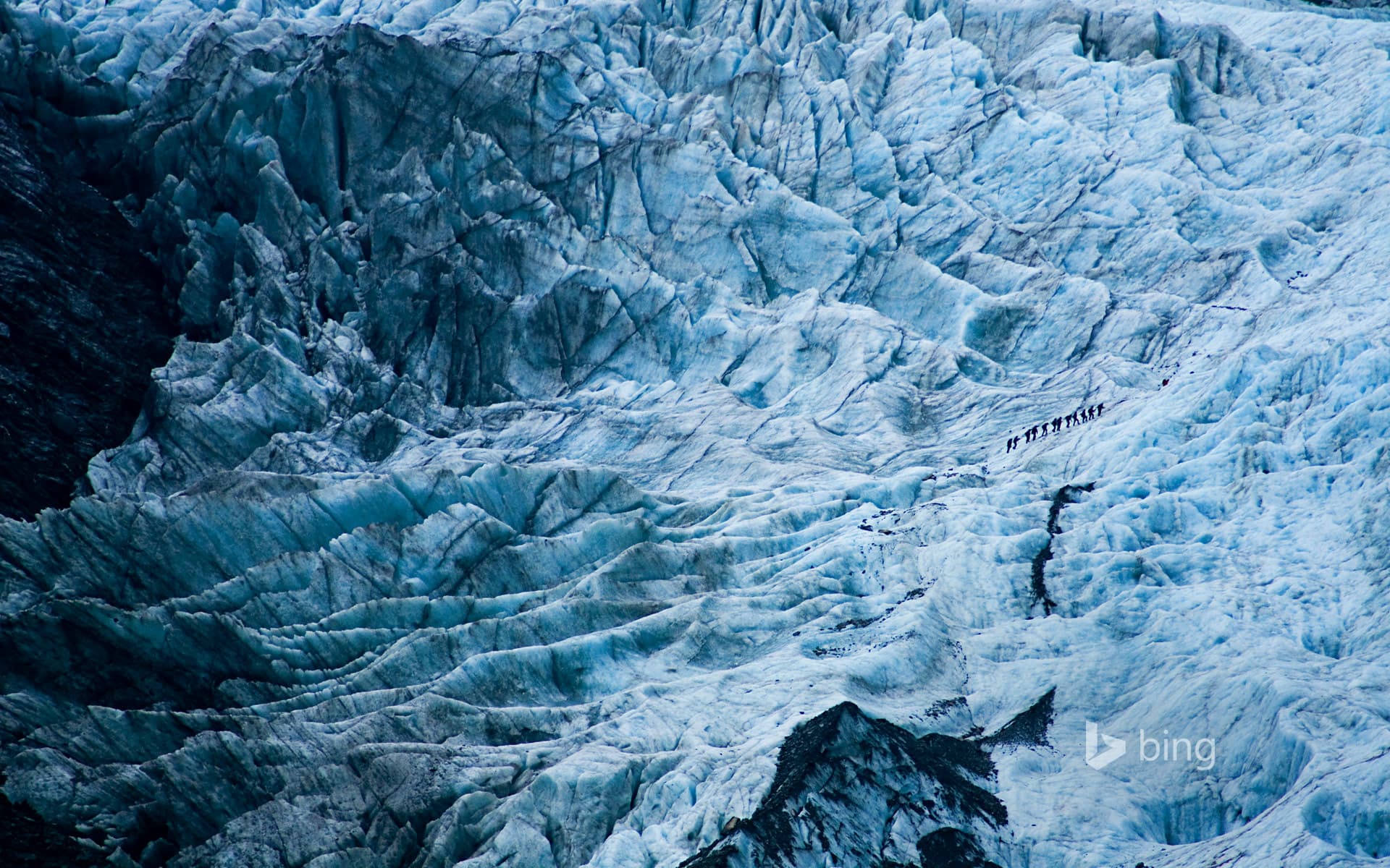 Bing Wallpaper: Hikers on Franz Josef Glacier, New Zealand
