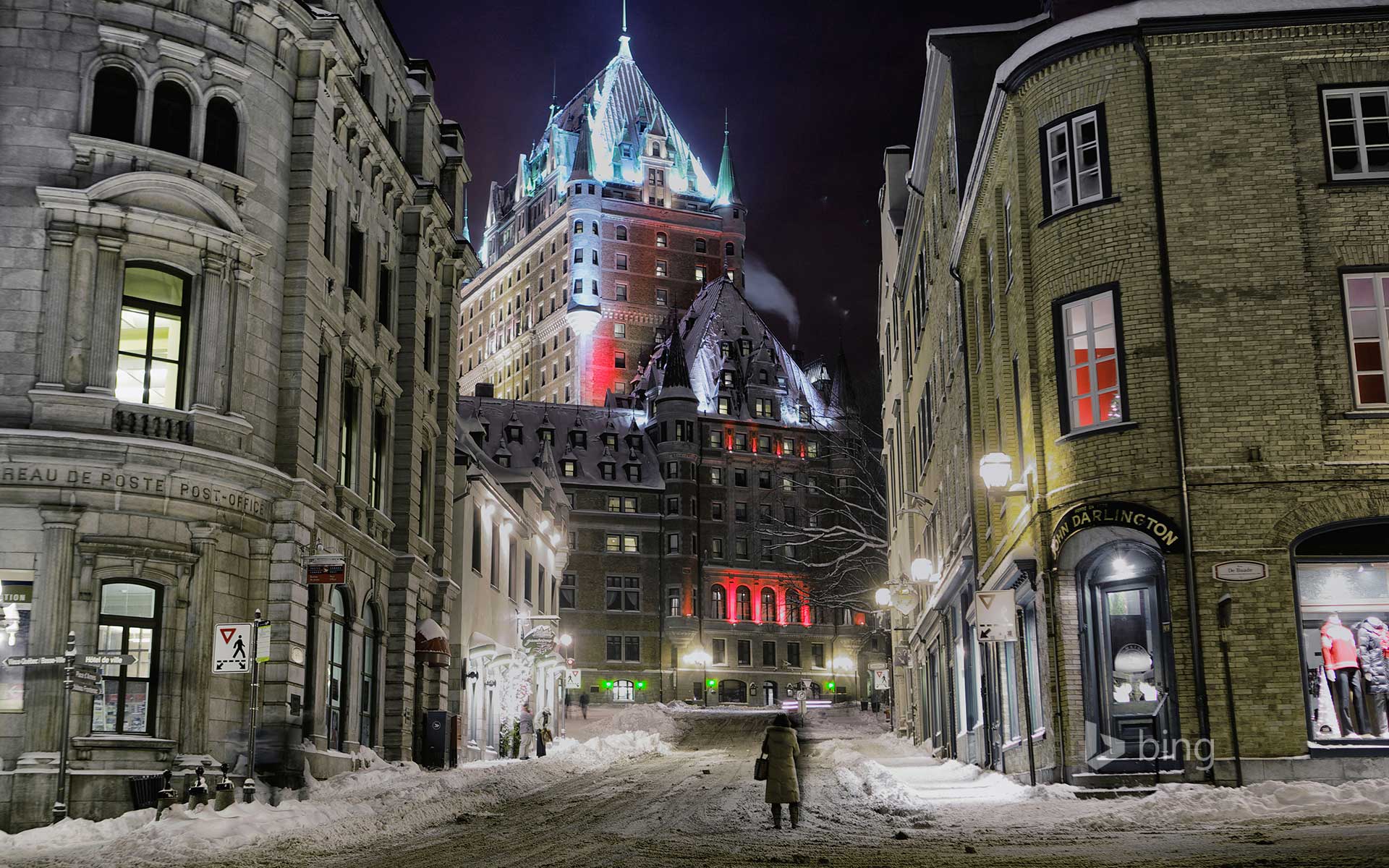 Bing Wallpaper: Le Chateau Frontenac after a snow storm, Quebec City, Canada