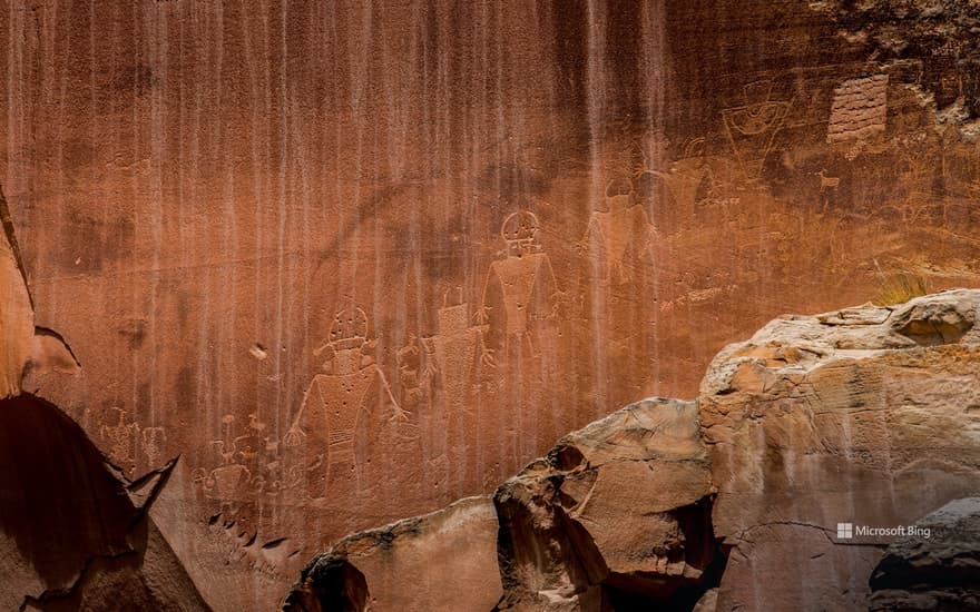 Petroglyphs near Fruita in Capitol Reef National Park, Utah