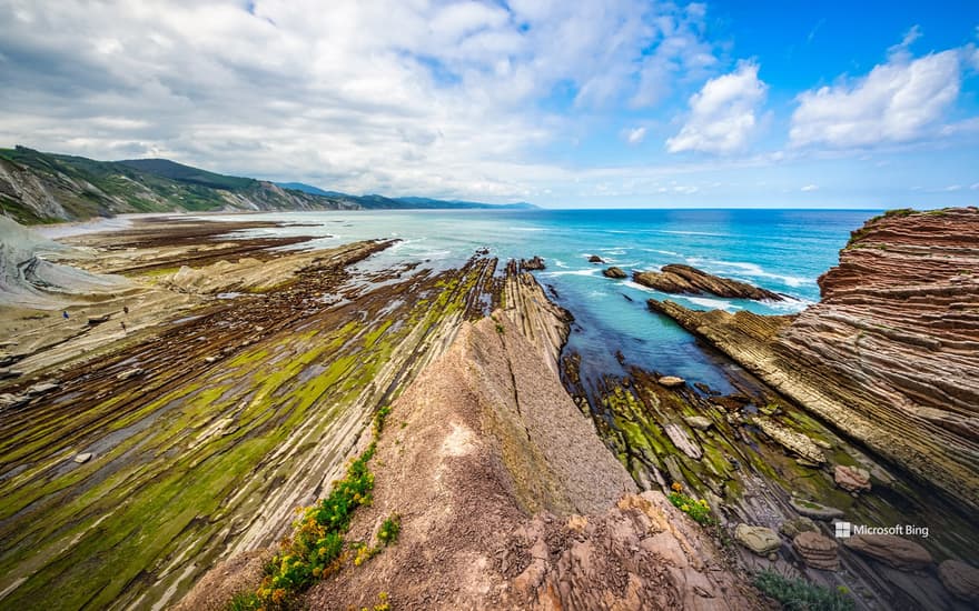 Layers of flysch in Zumaia, Basque Country, Spain