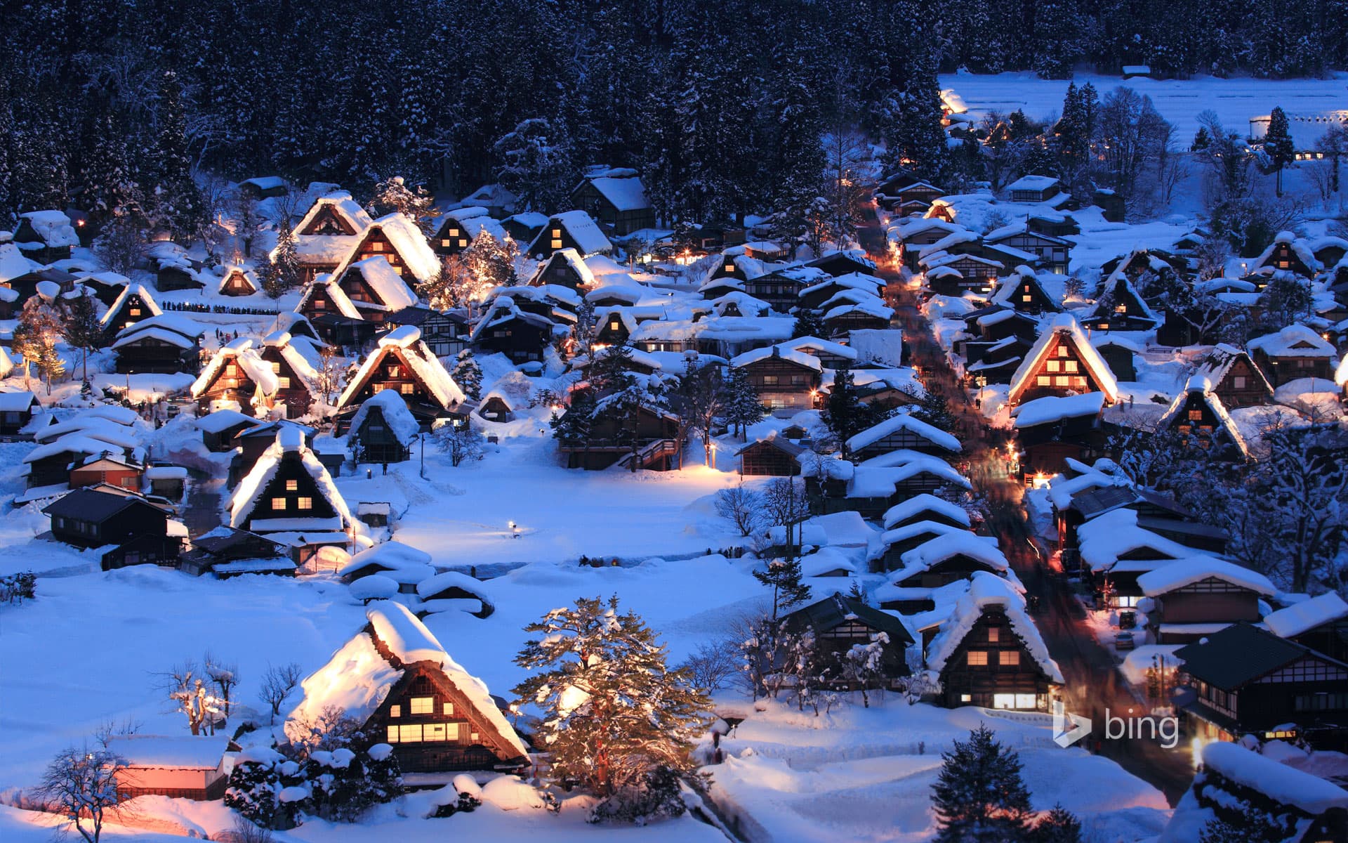 Bing Wallpaper: Historic villages of Shirakawa-go and Gokayama, Japan