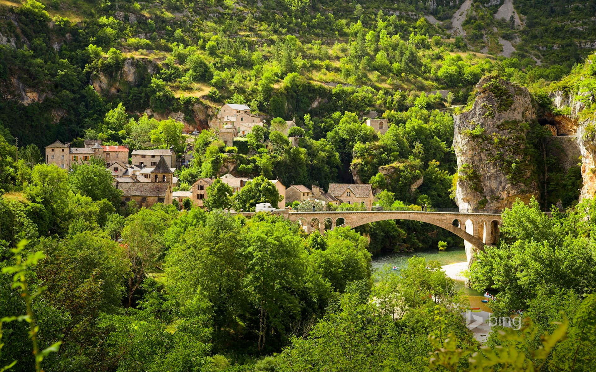 Bing Wallpaper: Gorges of Tarn in Cévennes National Park, Languedoc-Roussillon, France