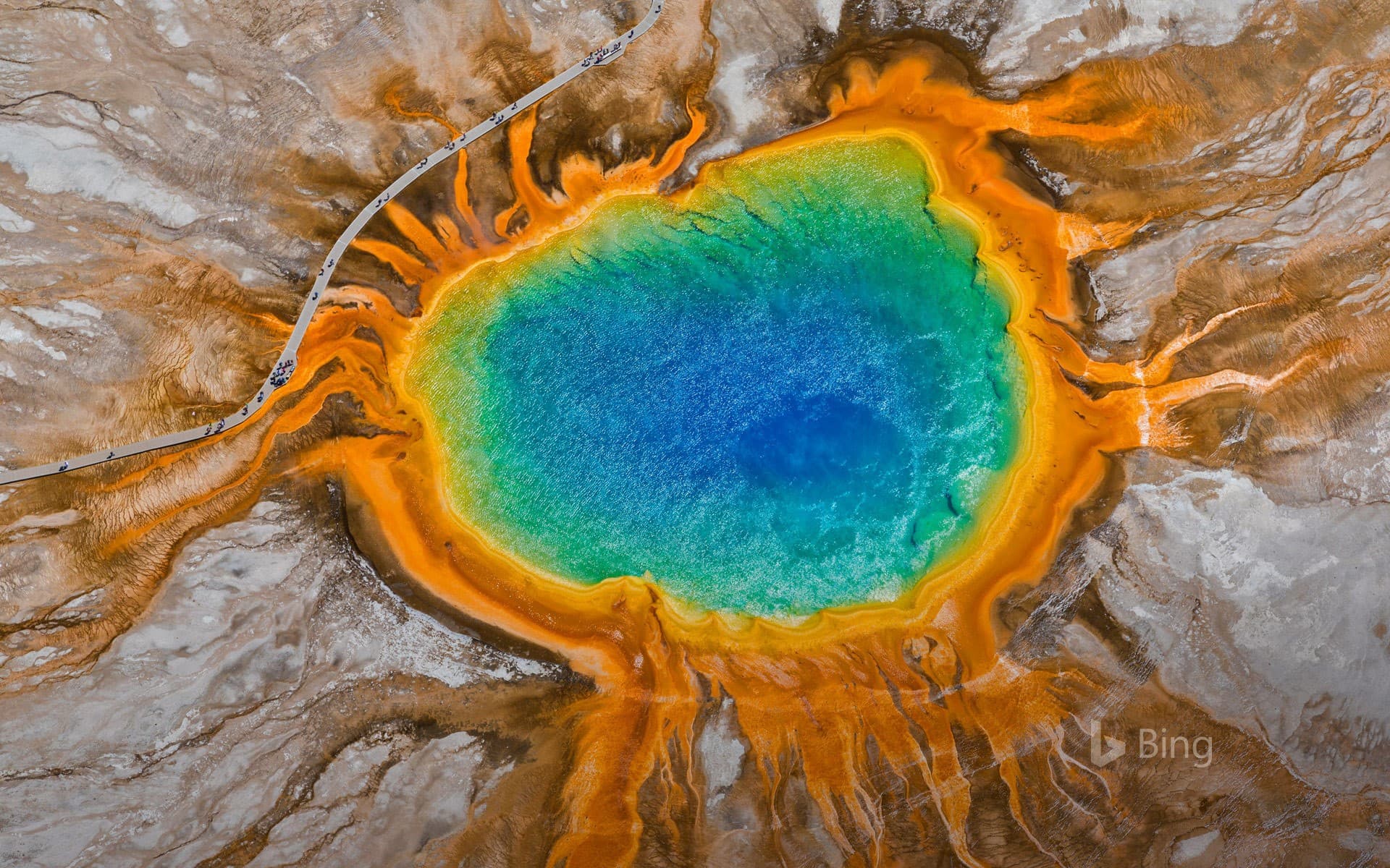 Bing Wallpaper: Grand Prismatic Spring at Yellowstone National Park