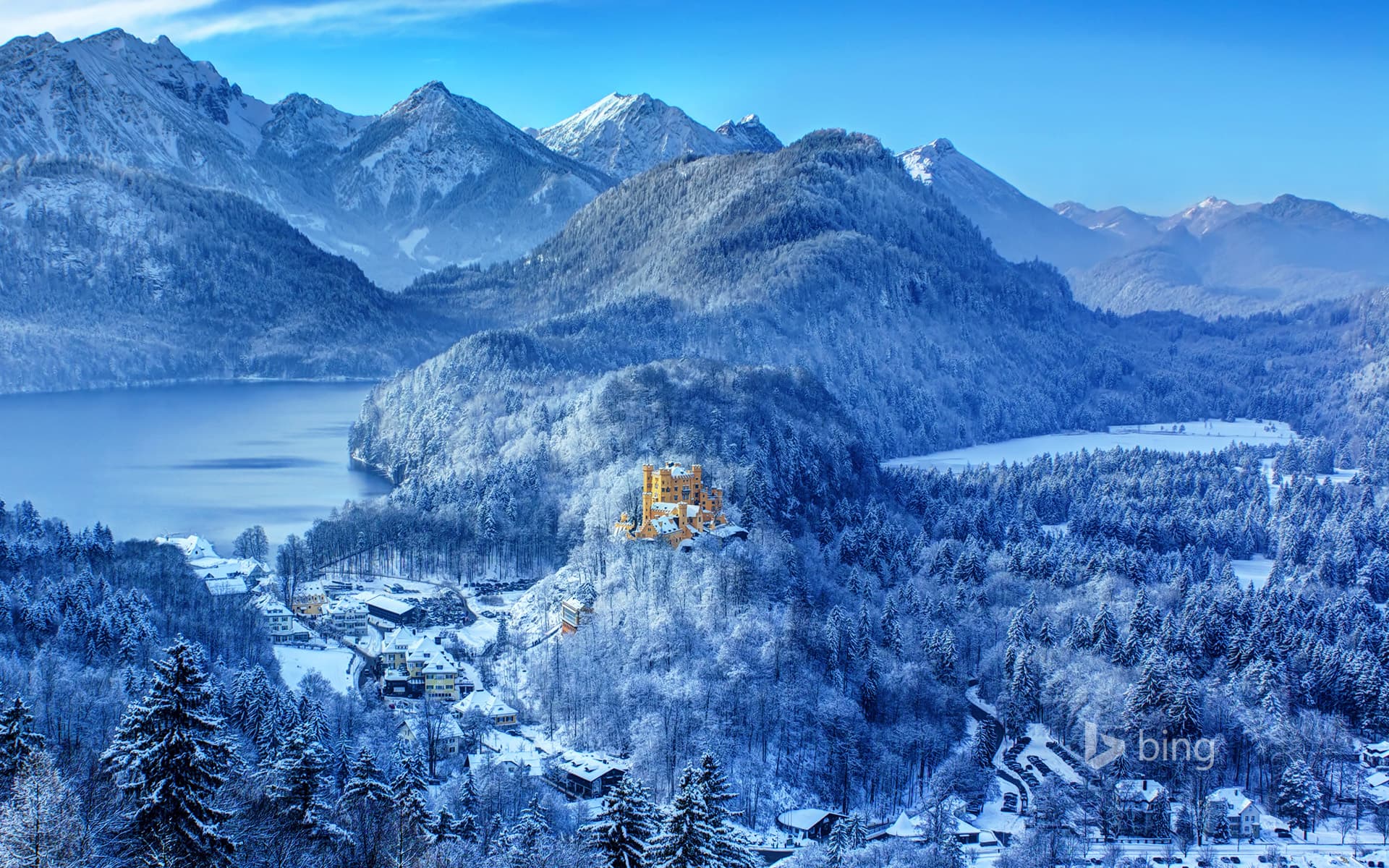 Bing Wallpaper: View of castle Hohenschwangau, Bavaria, Germany