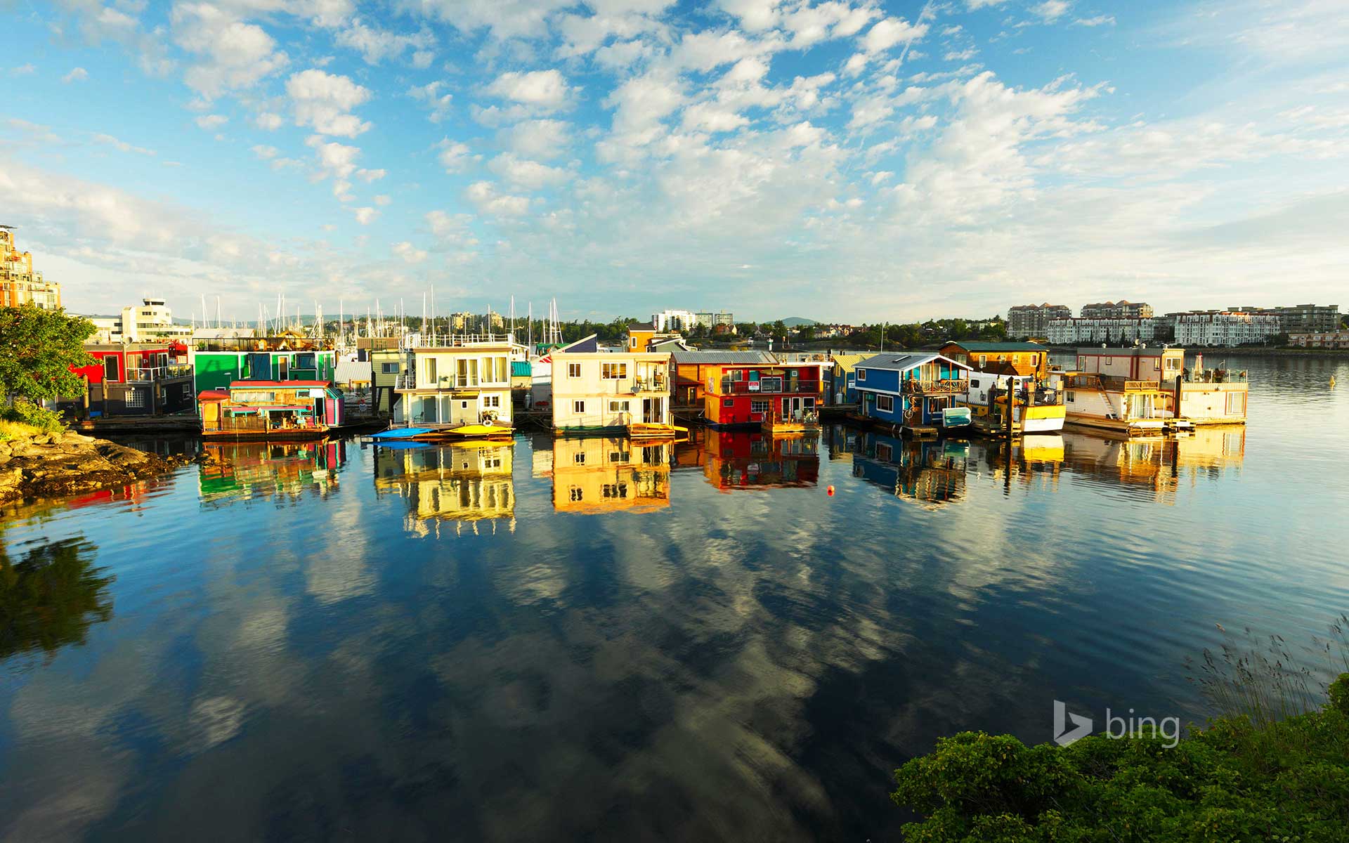 Bing Wallpaper: Houseboats at Fisherman's Wharf marina, Victoria, British Columbia, Canada