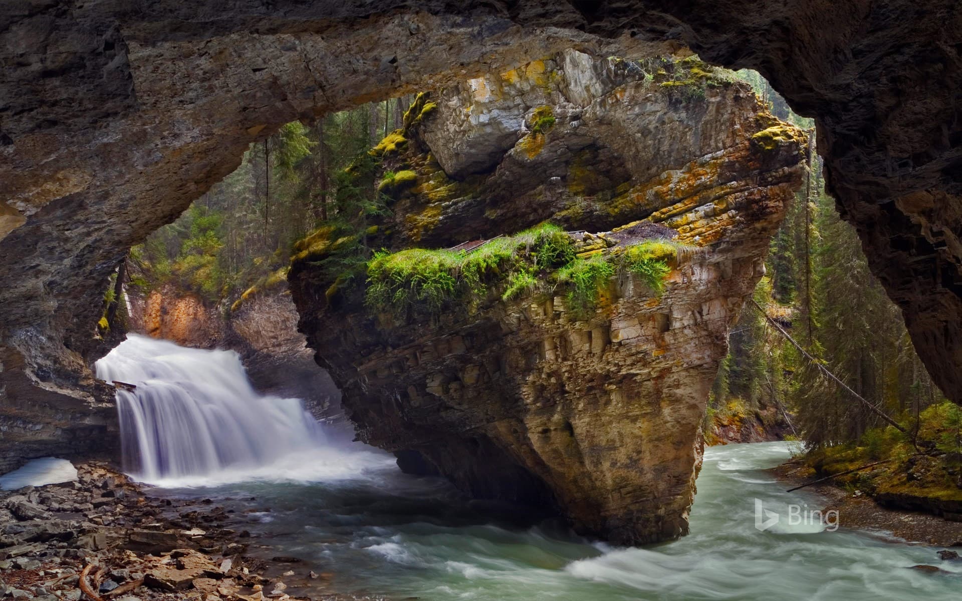Bing Wallpaper: Johnston Canyon in Banff National Park, Alberta, Canada