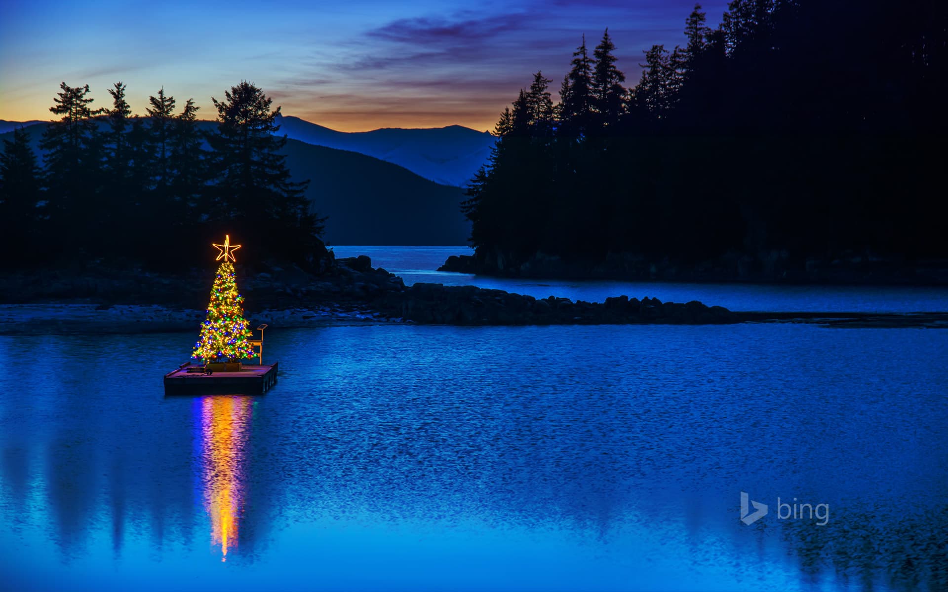 Bing Wallpaper: Amalga Harbor near Juneau, Alaska