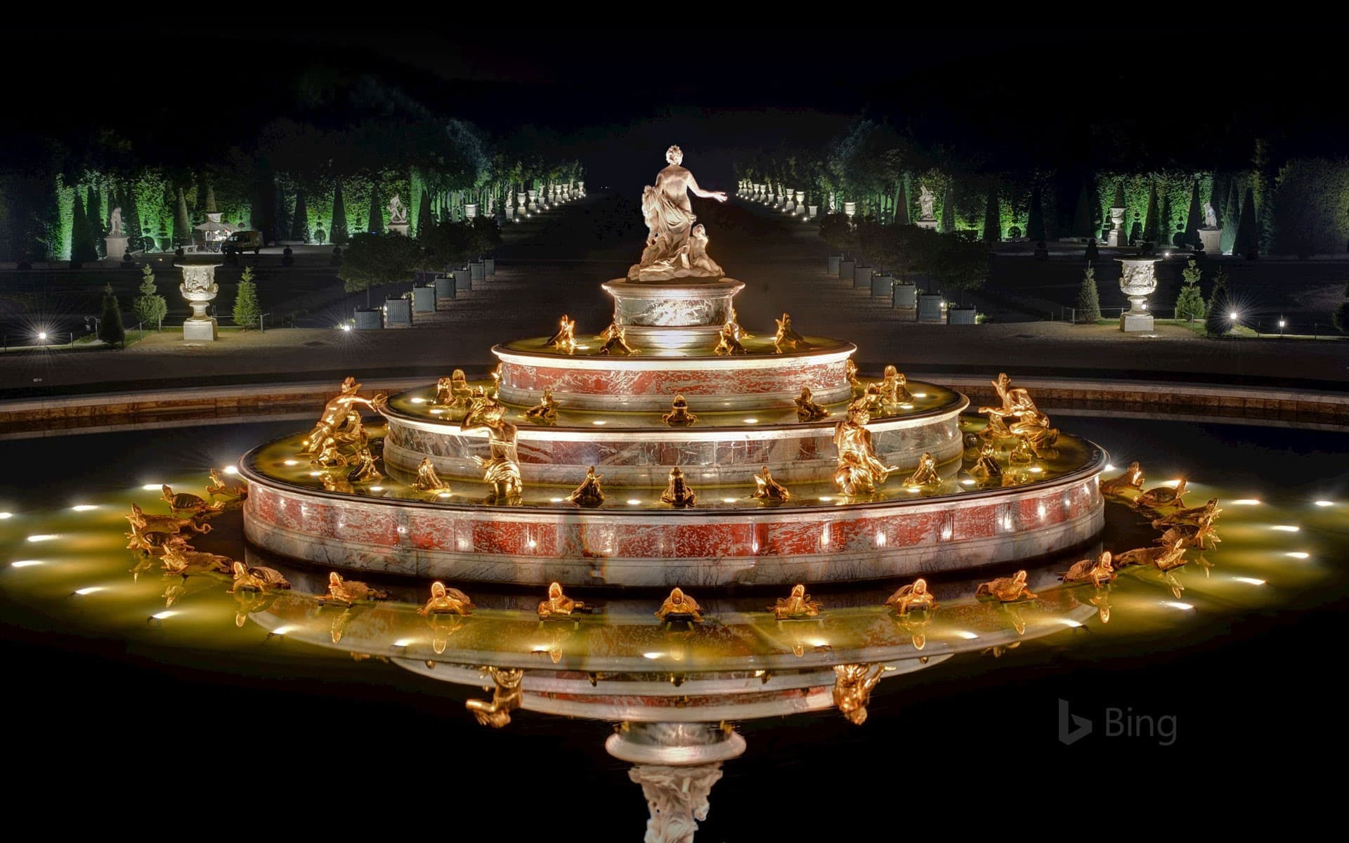 Bing Wallpaper: Latona Fountain in the Gardens of Versailles, France