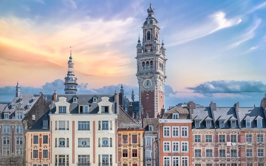 The belfry of the Chamber of Commerce, Lille, Hauts-de-France