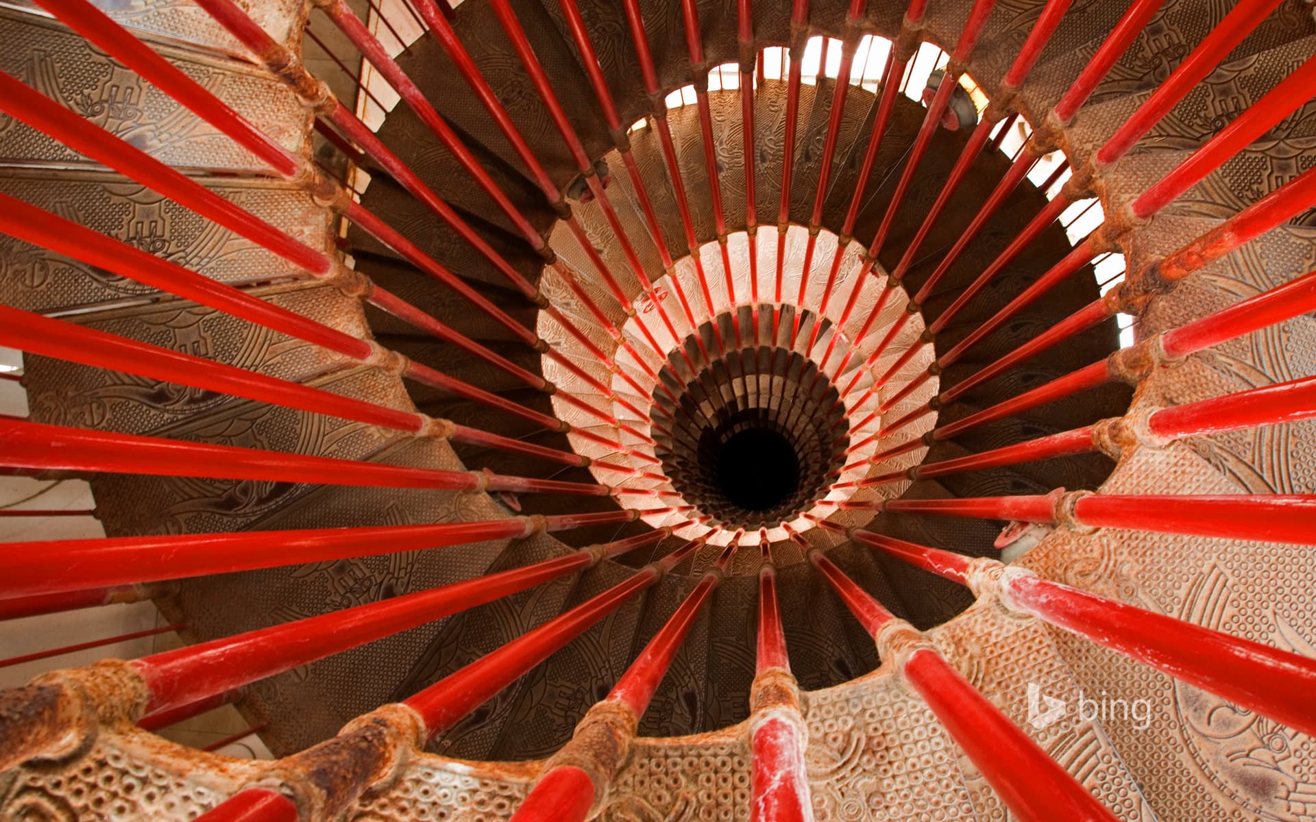 Bing Wallpaper: Spiral staircase, Ljubljana Castle, Ljubljana, Slovenia