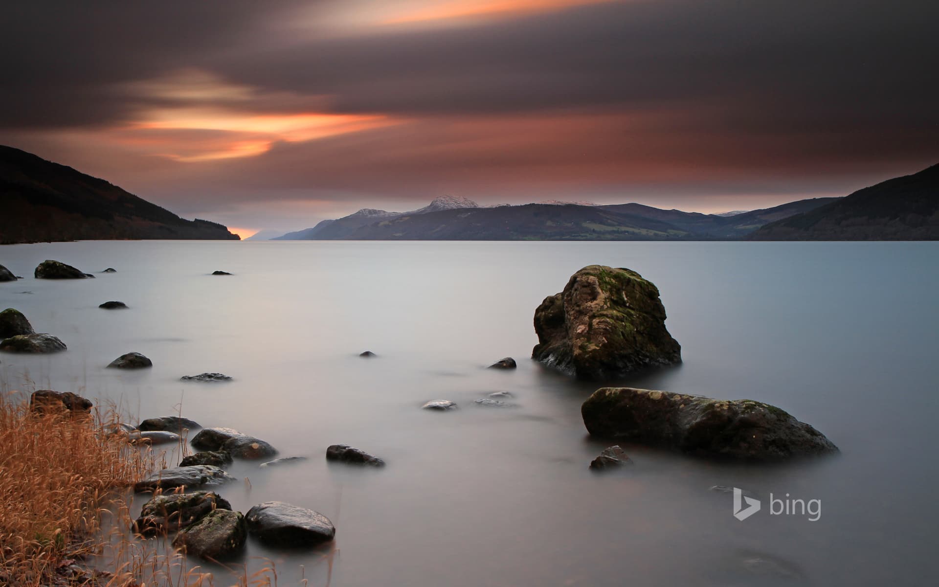 Bing Wallpaper: Loch Ness in the Scottish Highlands at sunset