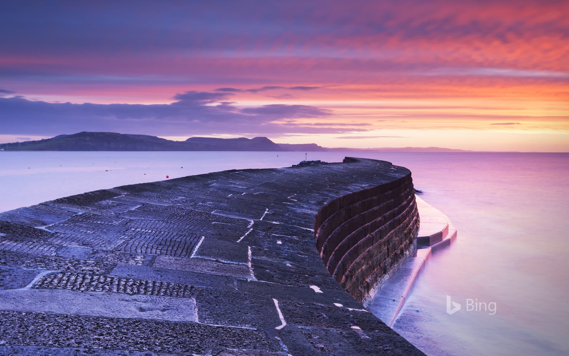 Bing Wallpaper: Sunrise over The Cobb, Lyme Regis, Dorset
