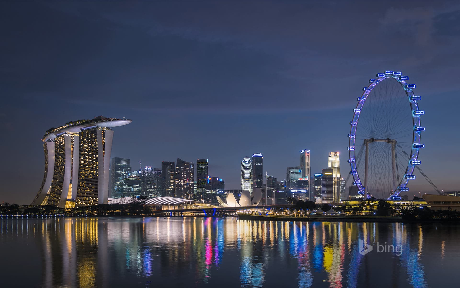 Bing Wallpaper: Marina Bay skyline in Singapore