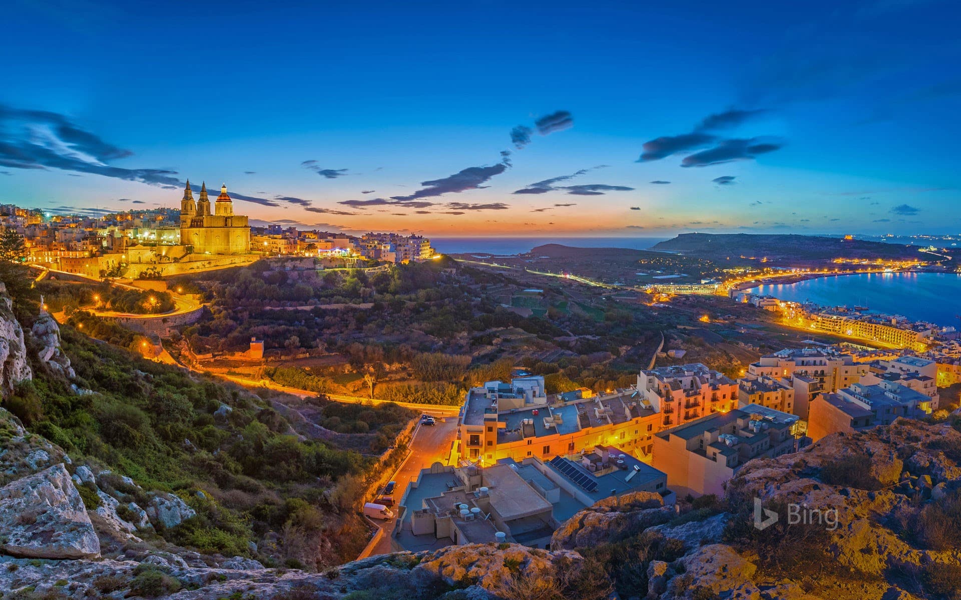 Bing Wallpaper: View of Mellieħa, Malta