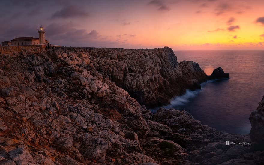 Bing Wallpaper: Punta Nati Lighthouse, Ciutadella, Menorca, Spain