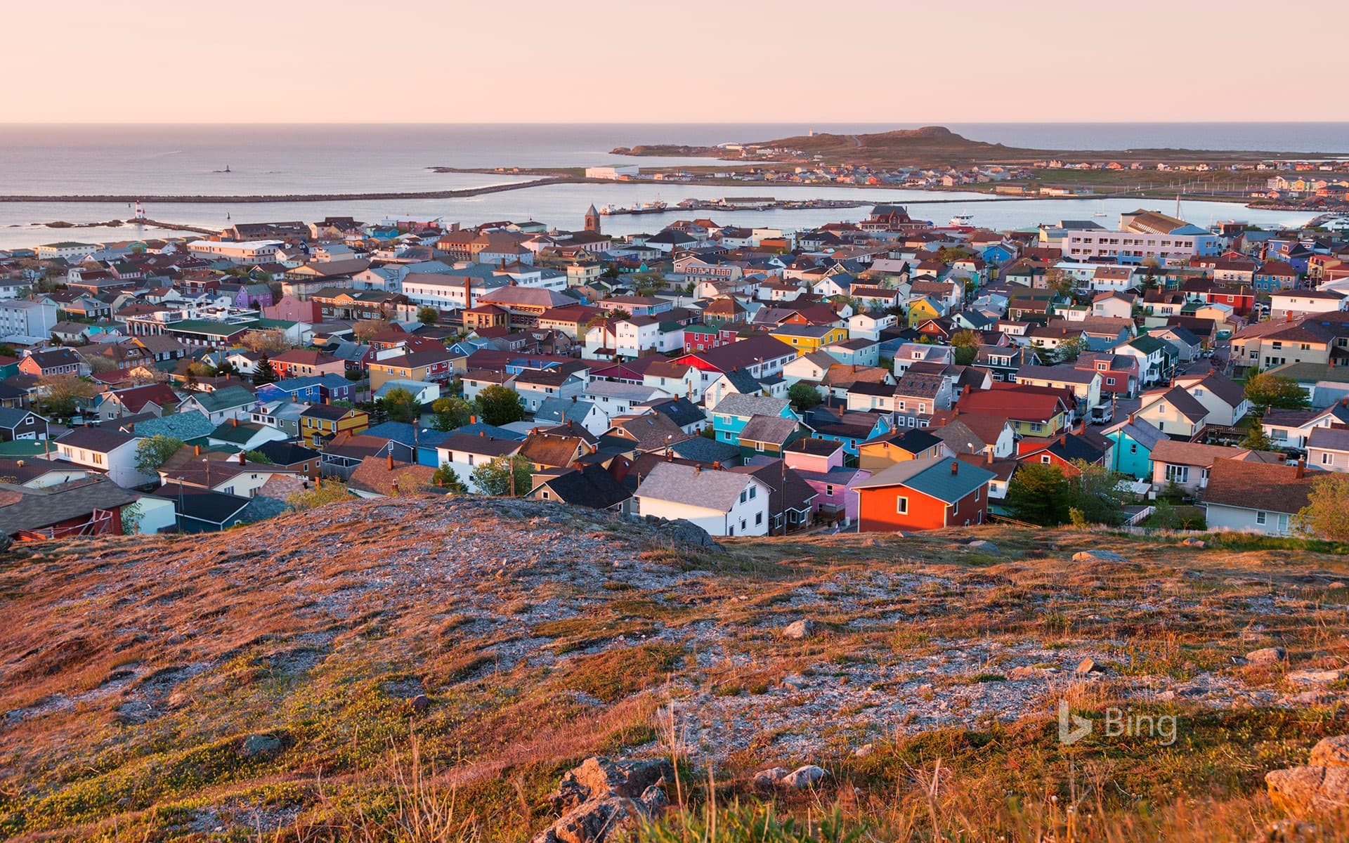 Bing Wallpaper: Saint-Pierre at sunrise, Saint Pierre and Miquelon