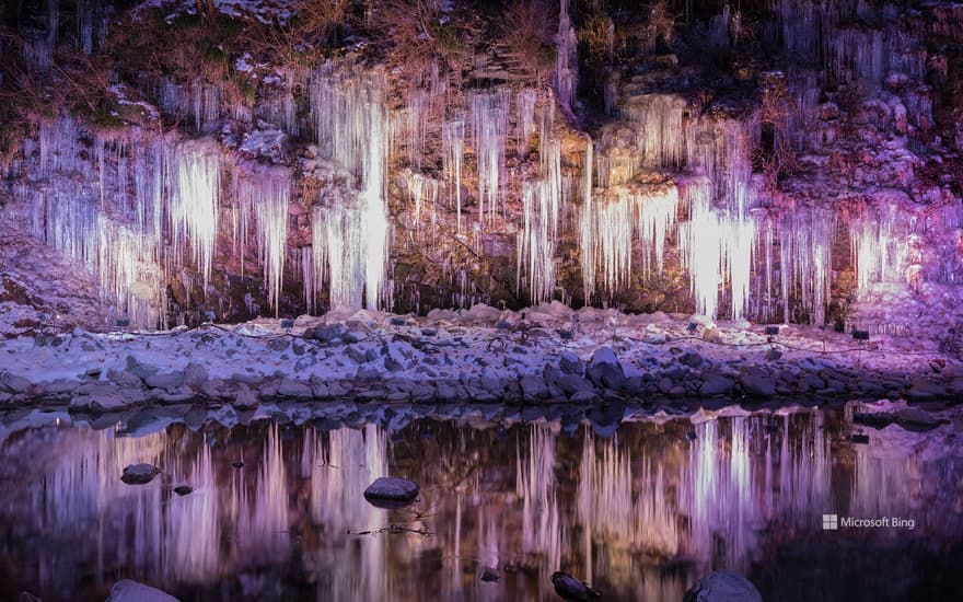 Icicles of Misotsuchi, Chichibu, Japan