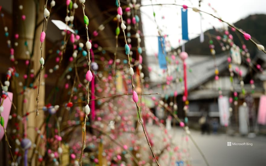 Colorful mochi flowers, Toyota City, Aichi Prefecture