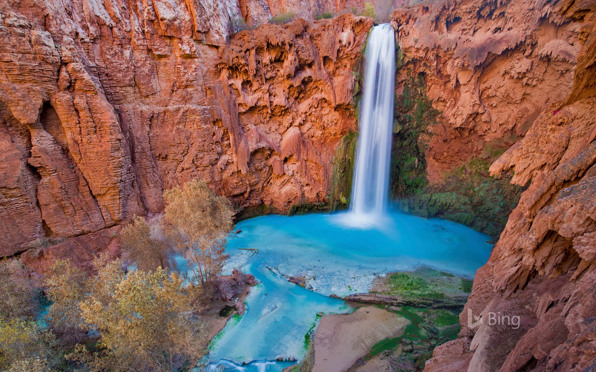 Bing Wallpaper: Mooney Falls in Havasu Canyon, Arizona