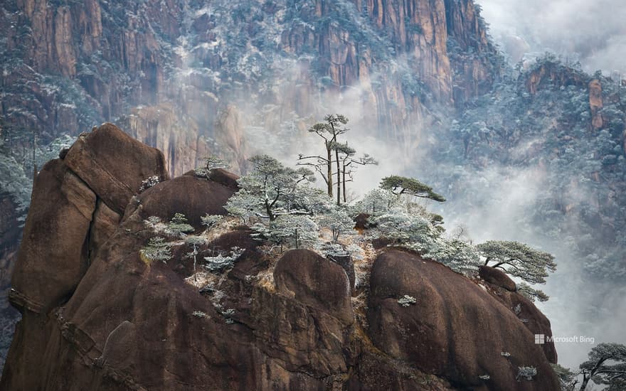 Winter in Huangshan Mountains, China